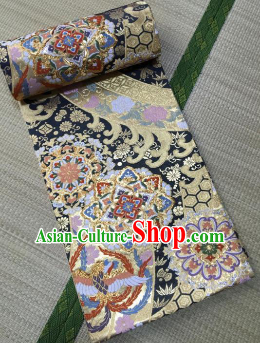 Japanese Traditional Kimono Embroidered Silk Belts Asian Handmade Japan Geisha Yukata Waistband for Women