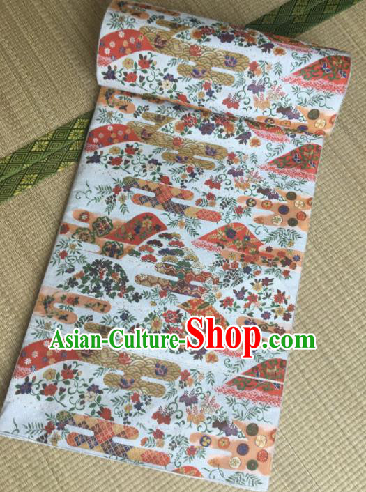 Japanese Traditional Yukata Court Brocade Belts Asian Handmade Japan Geisha Kimono Waistband for Women