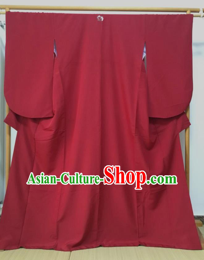 Japanese Traditional Costume Okuni Red Furisode Kimono Asian Japan Geisha Yukata Dress for Women