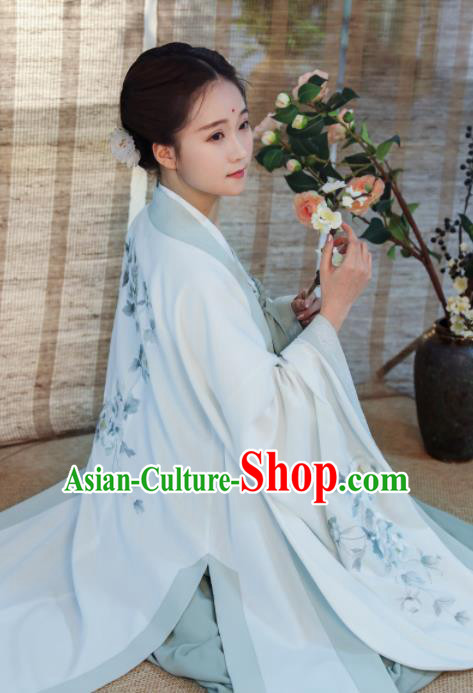Chinese Song Dynasty Imperial Consort Historical Costume Traditional Ancient Peri Embroidered Hanfu Dress for Women