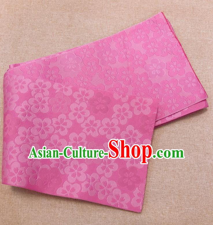Japanese Traditional Sakura Pattern Rosy Brocade Yukata Waistband Asian Japan Handmade Kimono Belts for Women