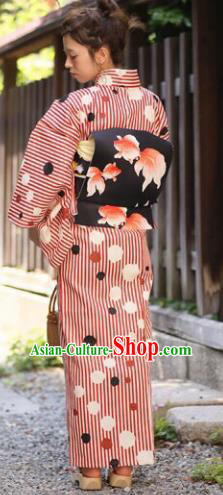 Japanese Traditional Printing Kimono Asian Japan Costume Geisha Yukata Dress for Women