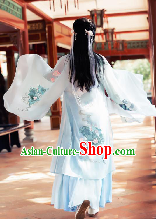 Ancient Chinese Song Dynasty Historical Costume Traditional Nobility Lady Embroidered Hanfu Dress for Women