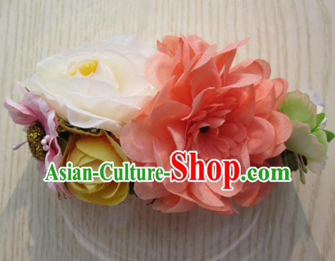 Japanese Traditional Geisha Kimono Hair Accessories Japan Yukata Flowers Hair Comb for Women