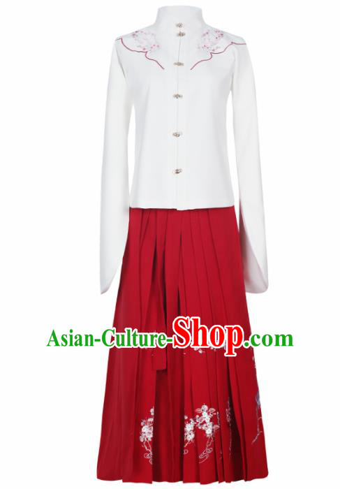 Ancient Chinese Ming Dynasty Historical Costume Traditional Palace Lady Hanfu Dress for Women