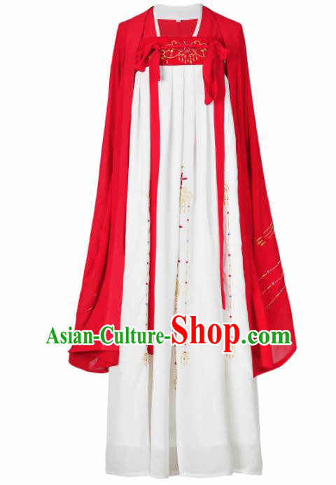 Ancient Chinese Tang Dynasty Court Princess Historical Costume Traditional Palace Dance Embroidered Hanfu Dress for Women
