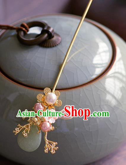 Traditional Chinese Ancient Palace Hair Clip Jade Hairpins Handmade Wedding Hair Accessories for Women