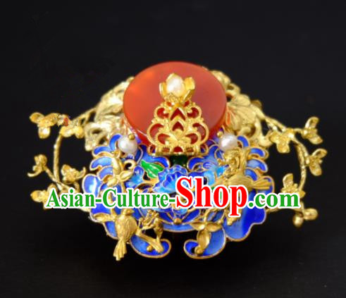 Traditional Chinese Ancient Princess Blueing Hair Clip Hairpins Handmade Hanfu Hair Accessories for Women