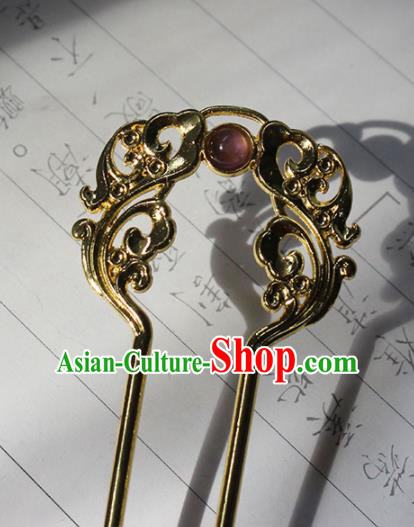 Traditional Chinese Ancient Tang Dynasty Princess Golden Hair Clip Hairpins Handmade Hanfu Hair Accessories for Women