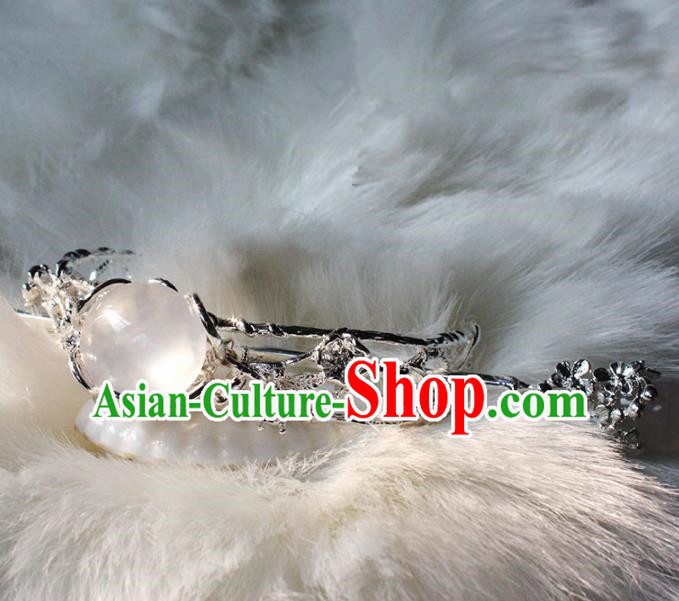 Traditional Chinese Ancient Hanfu Chalcedony Hair Crown Princess Hairpins Handmade Hair Accessories for Women