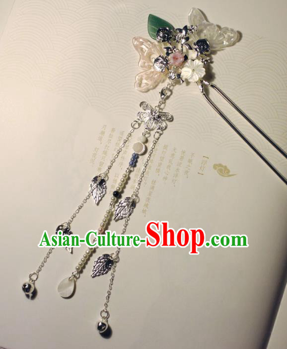 Traditional Chinese Ancient Hanfu Butterfly Tassel Hair Clip Princess Hairpins Handmade Hair Accessories for Women