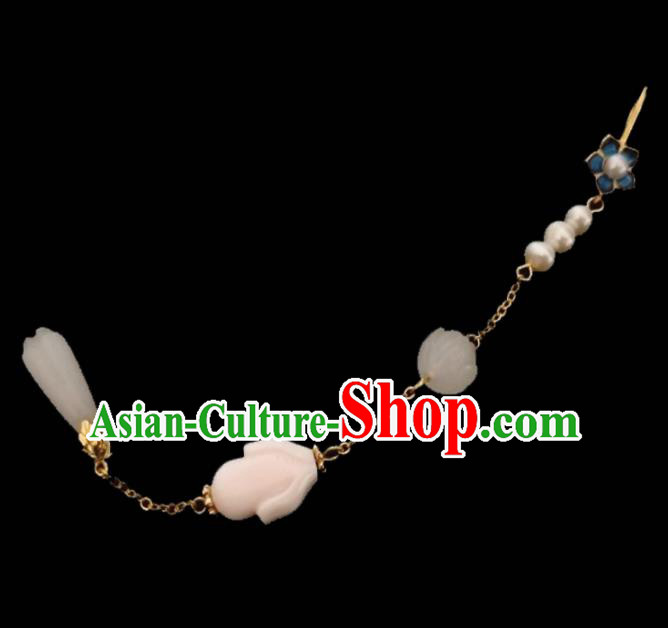 Traditional Chinese Ancient Palace Magnolia Brooch Handmade Hanfu Breastpin Pendant for Women