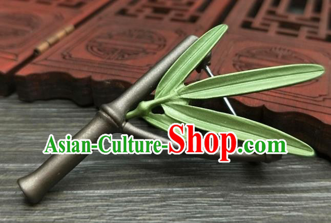 Traditional Chinese Ancient Palace Bamboo Brooch Handmade Hanfu Breastpin Pendant for Women