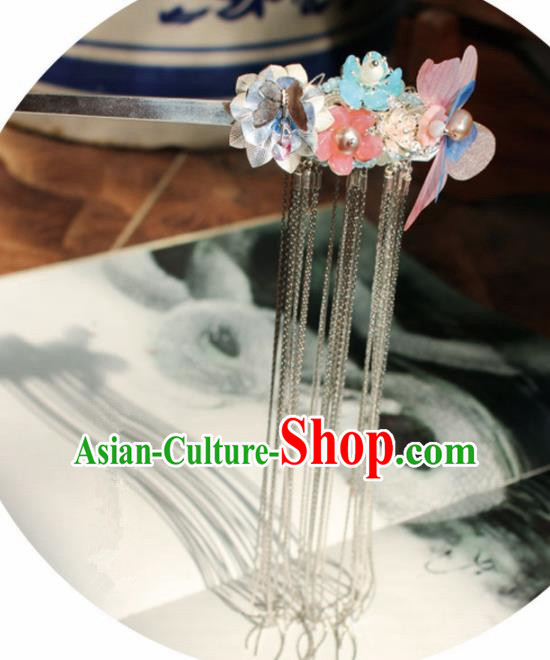 Chinese Ancient Hanfu Silk Butterfly Hair Clip Princess Hairpins Traditional Handmade Hair Accessories for Women