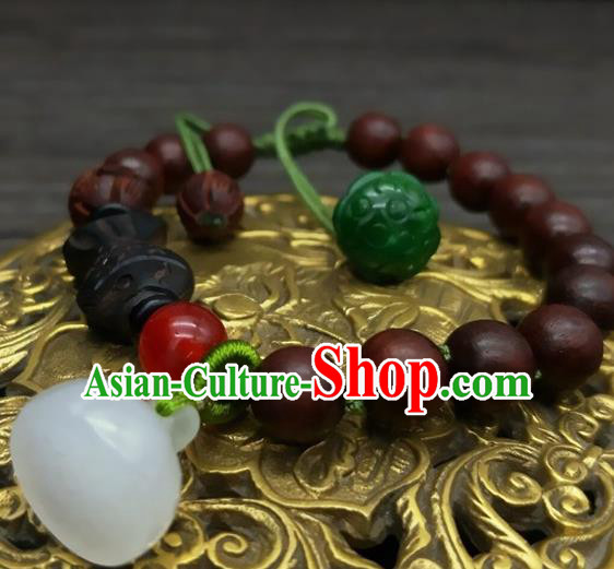 Traditional Chinese Ancient Prince Rosewood Bracelet Handmade Hanfu Accessories for Men