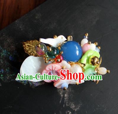 Traditional Chinese Ancient Palace Flowers Brooch Handmade Hanfu Breastpin for Women