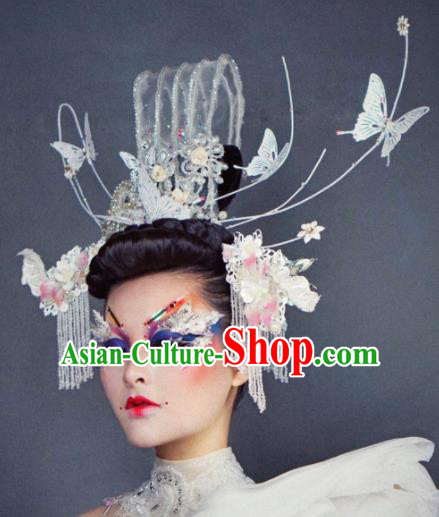 Chinese Traditional Stage Show Hair Accessories Handmade Butterfly Headwear for Women