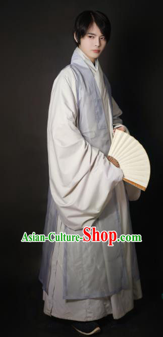 Chinese Traditional Ming Dynasty Taoist Historical Costume Ancient Swordsman Robe for Men