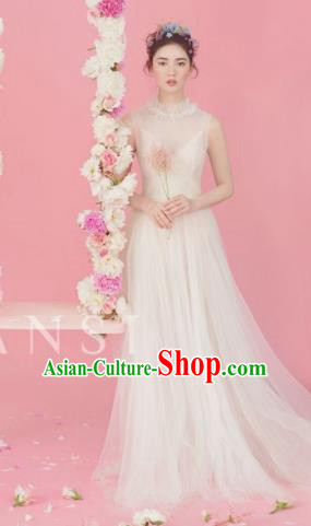 Top Grade Chorus Compere Costume Wedding Modern Dance Party Catwalks White Veil Full Dress for Women