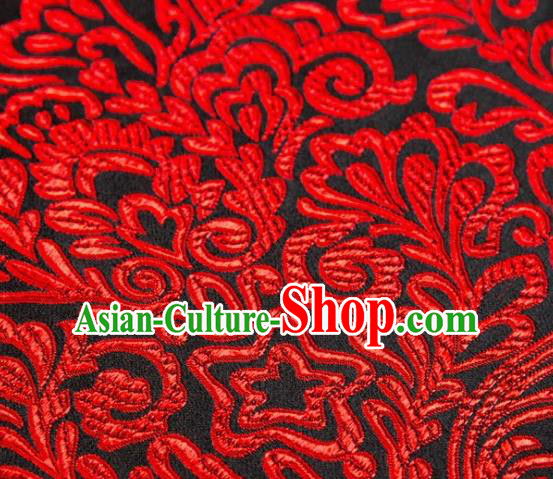 Asian Chinese Traditional Red Pattern Brocade Cheongsam Silk Fabric Chinese Fabric Material
