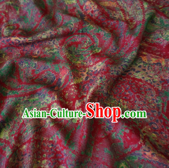 Asian Chinese Traditional Pattern Red Watered Gauze Cheongsam Silk Fabric Chinese Fabric Material