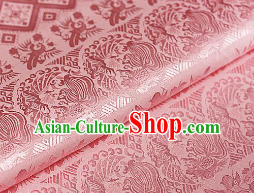 Asian Chinese Traditional Royal Pattern Pink Brocade Cheongsam Silk Fabric Chinese Satin Fabric Material