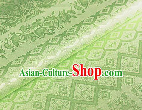 Asian Chinese Traditional Royal Pattern Green Brocade Cheongsam Silk Fabric Chinese Satin Fabric Material