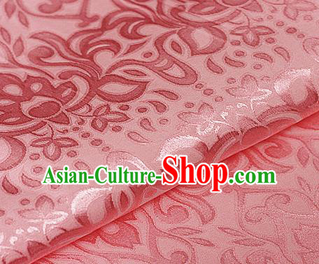 Asian Chinese Traditional Royal Lotus Pattern Pink Brocade Cheongsam Silk Fabric Chinese Satin Fabric Material