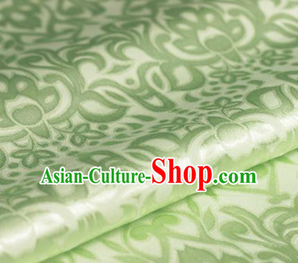 Asian Chinese Traditional Royal Lotus Pattern Green Brocade Cheongsam Silk Fabric Chinese Satin Fabric Material