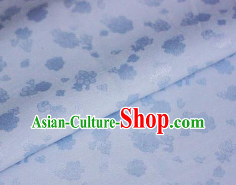 Asian Chinese Traditional Royal Flowers Pattern Blue Brocade Cheongsam Silk Fabric Chinese Satin Fabric Material