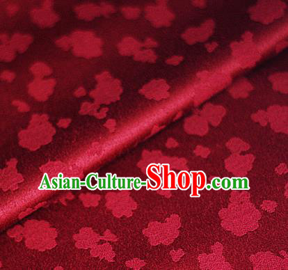Asian Chinese Traditional Royal Flowers Pattern Wine Red Brocade Cheongsam Silk Fabric Chinese Satin Fabric Material