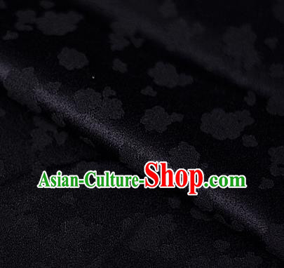 Asian Chinese Traditional Royal Flowers Pattern Black Brocade Cheongsam Silk Fabric Chinese Satin Fabric Material