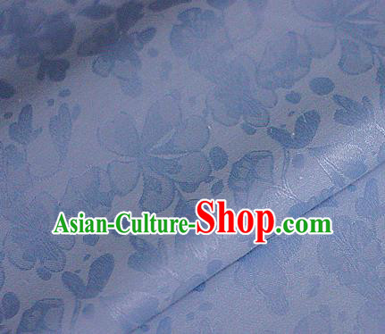 Asian Chinese Traditional Classical Pattern Blue Brocade Cheongsam Silk Fabric Chinese Satin Fabric Material
