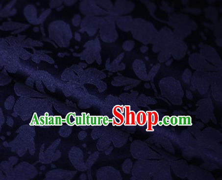 Asian Chinese Traditional Classical Pattern Navy Brocade Cheongsam Silk Fabric Chinese Satin Fabric Material