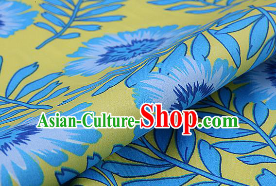 Asian Chinese Traditional Classical Dandelion Pattern Brocade Cheongsam Silk Fabric Chinese Satin Fabric Material