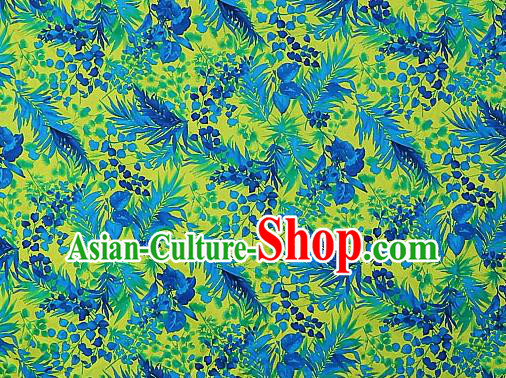 Asian Chinese Traditional Palace Pattern Yellow Brocade Cheongsam Silk Fabric Chinese Satin Fabric Material