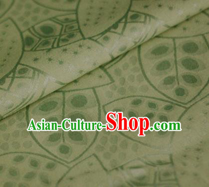Asian Chinese Traditional Leaf Pattern Green Brocade Cheongsam Silk Fabric Chinese Satin Fabric Material