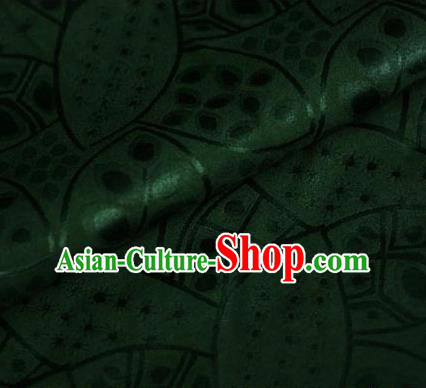 Asian Chinese Traditional Leaf Pattern Deep Green Brocade Cheongsam Silk Fabric Chinese Satin Fabric Material