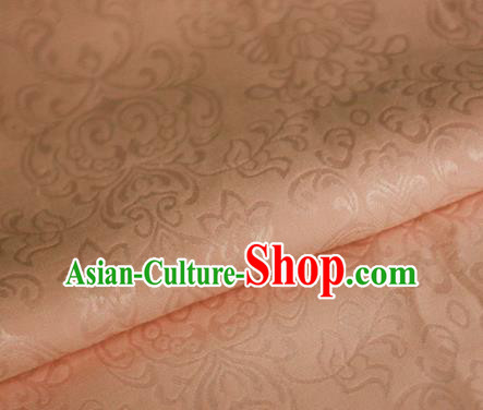 Asian Chinese Traditional Twine Grass Pattern Pink Brocade Cheongsam Silk Fabric Chinese Satin Fabric Material