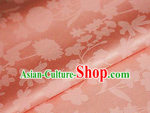 Asian Chinese Classical Pattern Pink Brocade Cheongsam Silk Fabric Chinese Traditional Satin Fabric Material