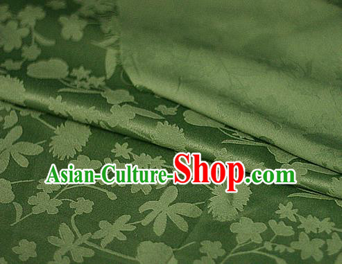 Asian Chinese Classical Pattern Green Brocade Cheongsam Silk Fabric Chinese Traditional Satin Fabric Material