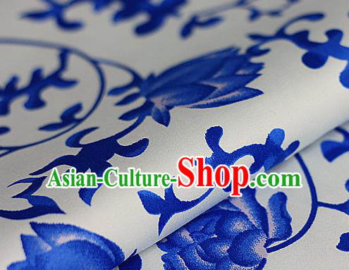 Chinese Classical Lotus Pattern Brocade Cheongsam Silk Fabric Chinese Traditional Satin Fabric Material