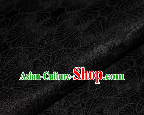 Chinese Classical Linellae Pattern Black Brocade Cheongsam Silk Fabric Chinese Traditional Satin Fabric Material