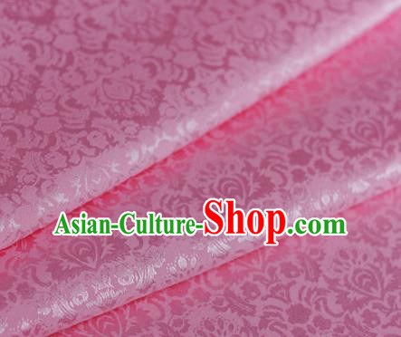 Chinese Classical Grass Pattern Design Pink Brocade Cheongsam Silk Fabric Chinese Traditional Satin Fabric Material