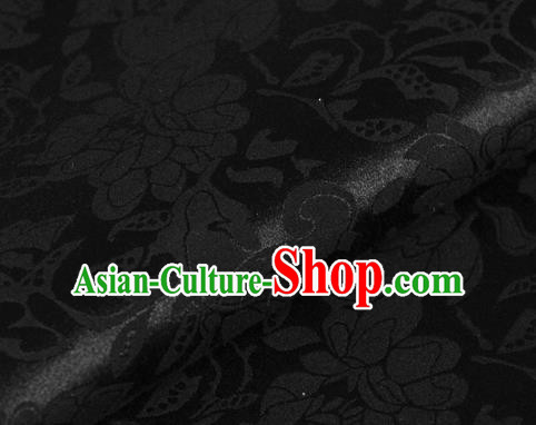 Chinese Classical Pattern Black Brocade Cheongsam Silk Fabric Chinese Traditional Satin Fabric Material