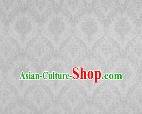 Chinese White Brocade Classical Pattern Design Satin Cheongsam Silk Fabric Chinese Traditional Satin Fabric Material