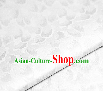 Chinese Classical Pattern Design White Brocade Satin Cheongsam Silk Fabric Chinese Traditional Satin Fabric Material