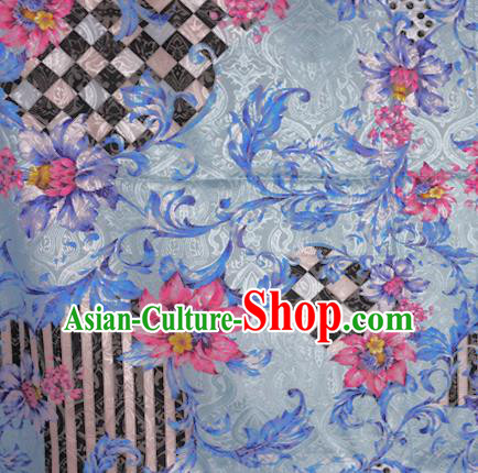 Chinese Classical Pink Flowers Pattern Design Brocade Satin Cheongsam Silk Fabric Chinese Traditional Satin Fabric Material