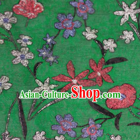 Chinese Classical Pattern Design Green Brocade Satin Cheongsam Silk Fabric Chinese Traditional Satin Fabric Material