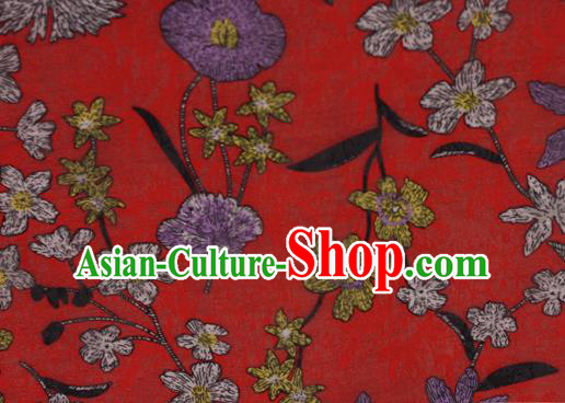 Chinese Classical Pattern Design Red Brocade Satin Cheongsam Silk Fabric Chinese Traditional Satin Fabric Material